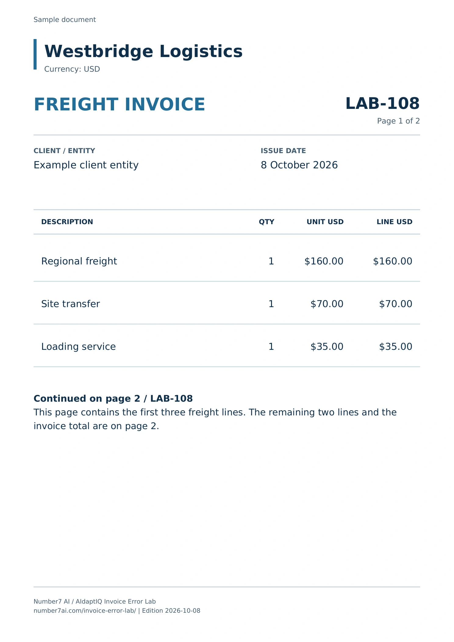 Example invoice LAB-108, source page 2