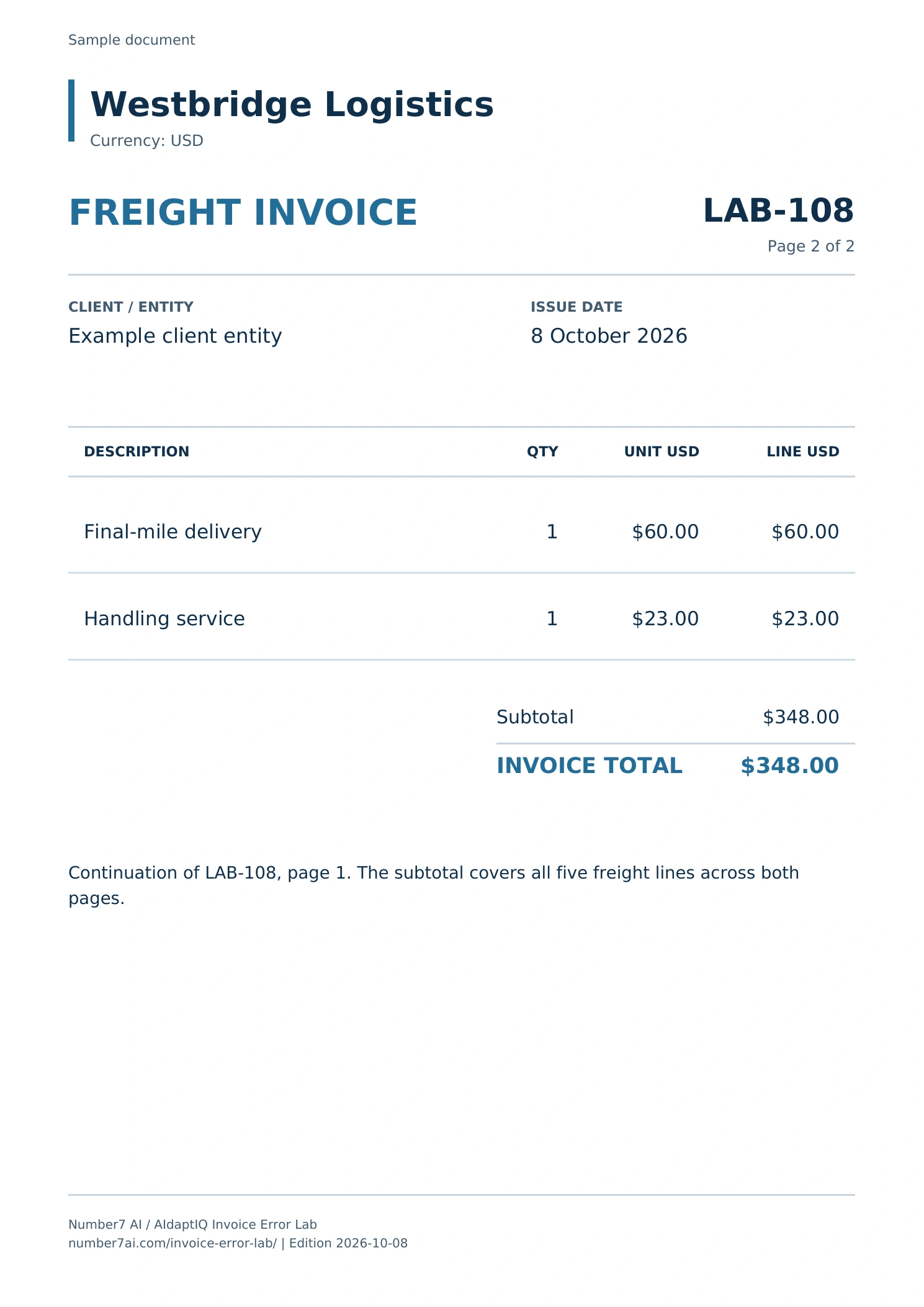 Example invoice LAB-108, source page 3